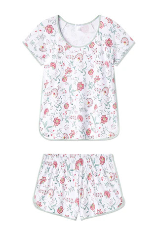 Pima Shorts Set in Garden Vines | Lake Pajamas