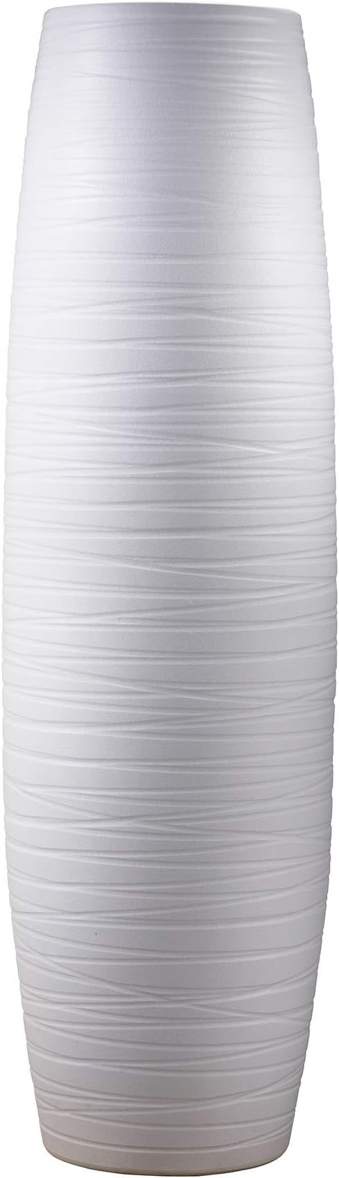 ufengke White Stripe Large Floor Vase,Handmade Decorative Vase,Tall White Ceramic Vase for Flower... | Amazon (US)