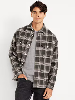 Oversized Heavyweight Plaid Flannel Shirt | Old Navy (US)