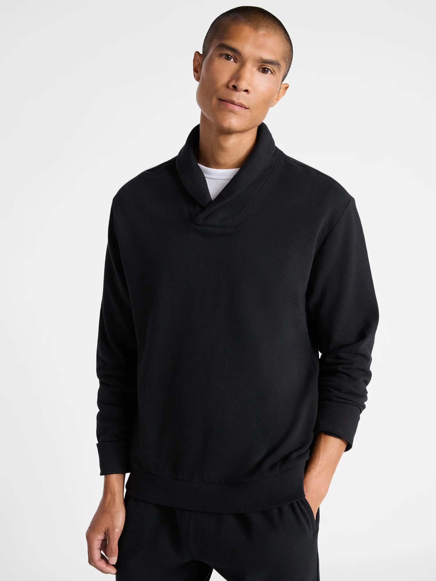 Free Assembly Men's Shawl Collar Fleece Sweatshirt, Sizes S-3XL | Walmart (US)