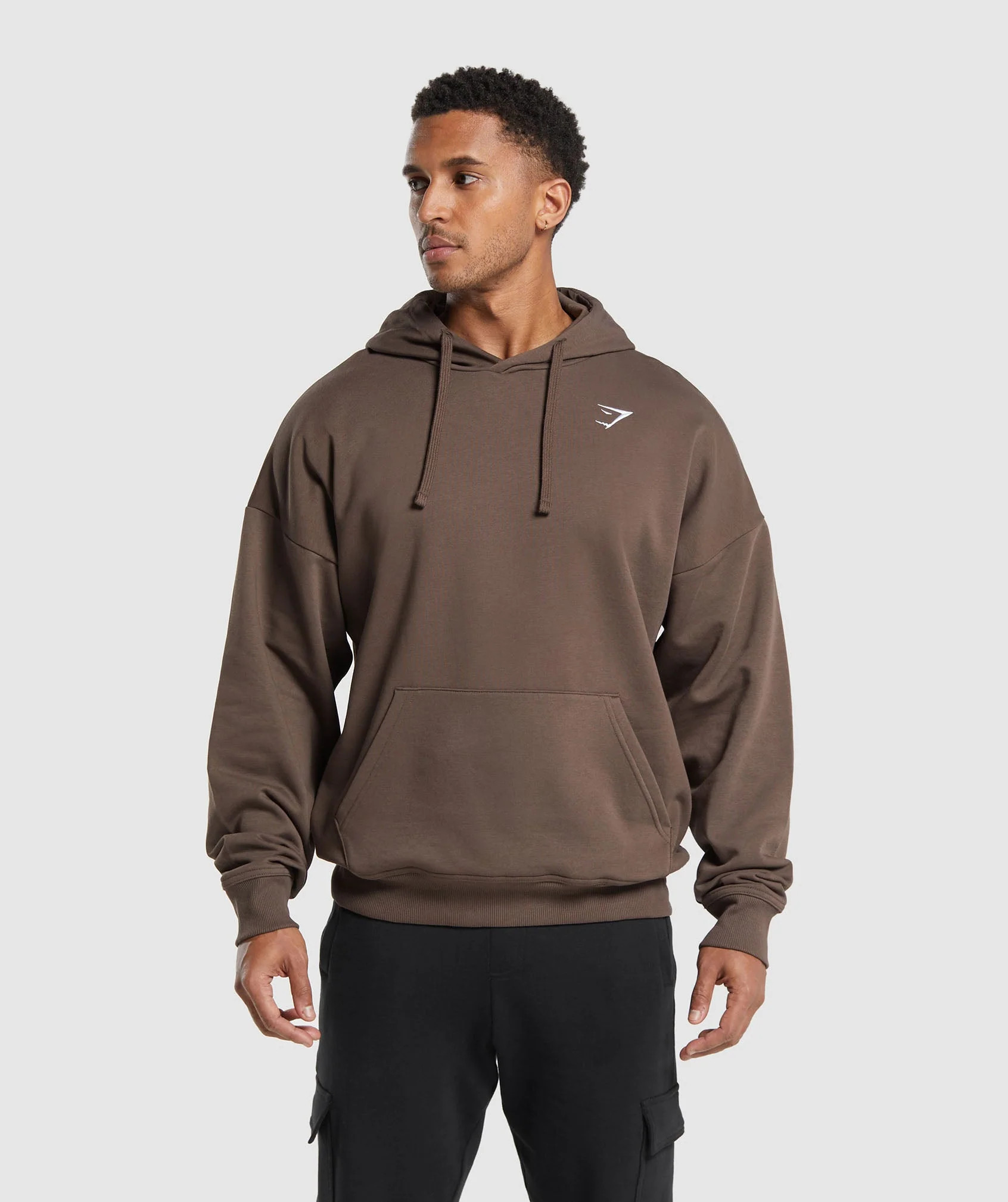 Gymshark Crest Oversized Hoodie - Walnut Brown | Gymshark US