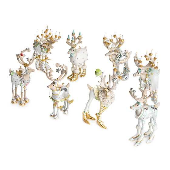 Patience Brewster Moonbeam Reindeer Mini Ornaments Set | MacKenzie-Childs