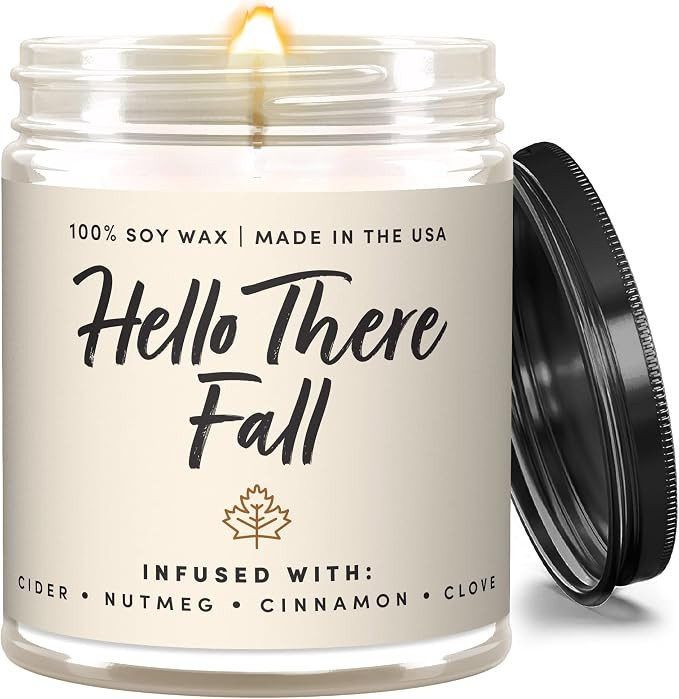 Wax & Wit Hello Fall Candles for Home Scented – Nutmeg, Clove, Cinnamon, Cider – Perfect Home... | Amazon (US)