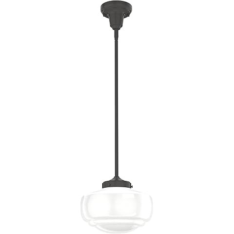Hunter - Saddle Creek 1-light Noble Bronze, Small Pendant Light, Dimmable, Schoolhouse Style, Sch... | Amazon (US)