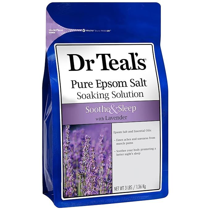 Dr Teal's Epsom Salt Soaking Solution, Soothe & Sleep, Lavender, 3lbs | Amazon (US)