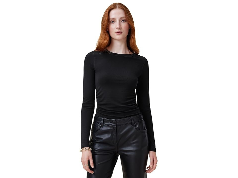 AllSaints Bec Long Sleeve T-Shirts Women's Clothing Black : LG, Elastane/Lyocell | Zappos