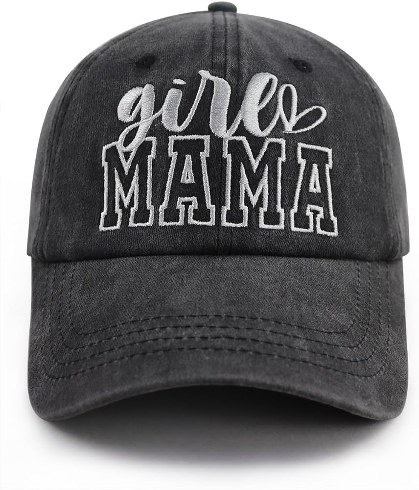 Boy Mama Hats for Women, Adjustable Embroidered Vintage Distressed Mom Baseball Cap | Amazon (US)