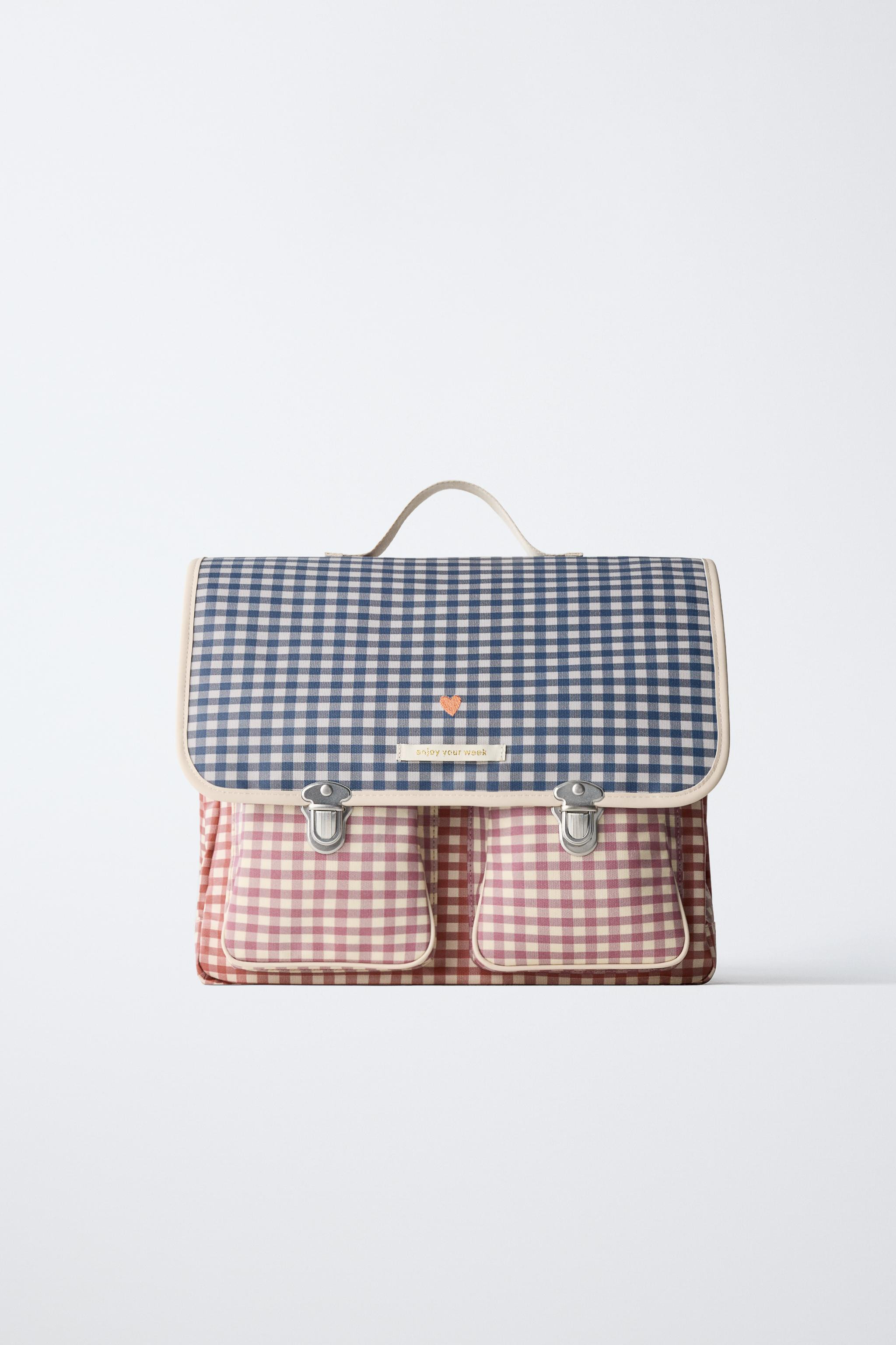 GINGHAM SATCHEL BACKPACK | Zara US