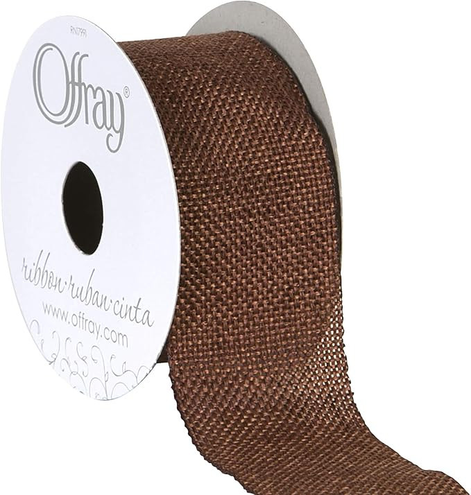 Berwick Offray 1.5" Wide Rustic Saddle Polyester Ribbon, Mud Pie Brown, 3 Yards | Amazon (US)