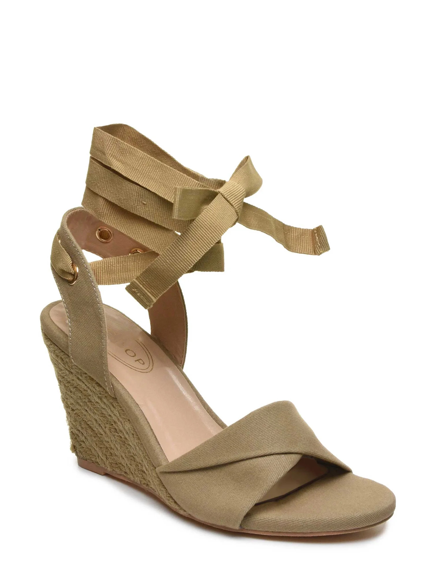 Scoop Women's Ankle Tie Wedge Sandals - Walmart.com | Walmart (US)