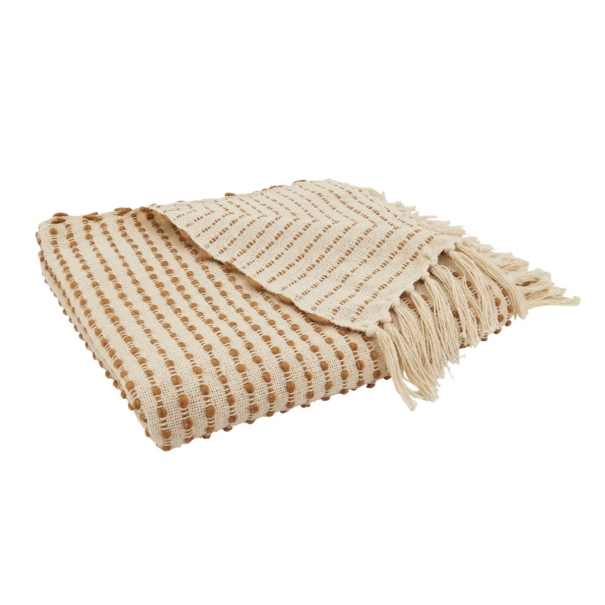 50"x60" Woven Warmth Textured Striped with Fringe Throw Blanket - Saro Lifestyle | Target