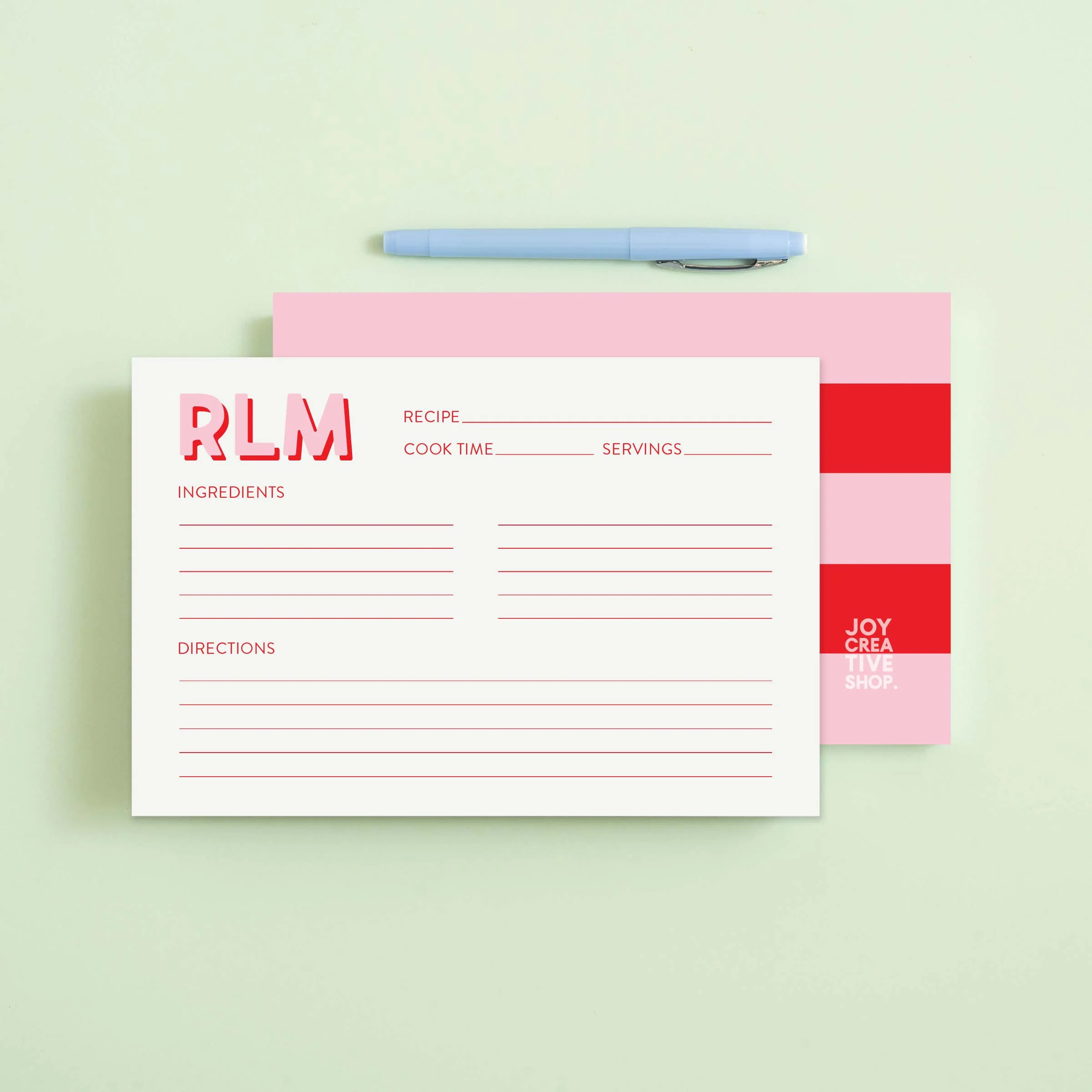 Modern Classics Monogram Recipe Cards | Joy Creative Shop