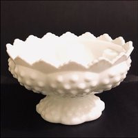 Fenton White Milk Glass Hobnail Centerpiece Candle Dish | Etsy (US)
