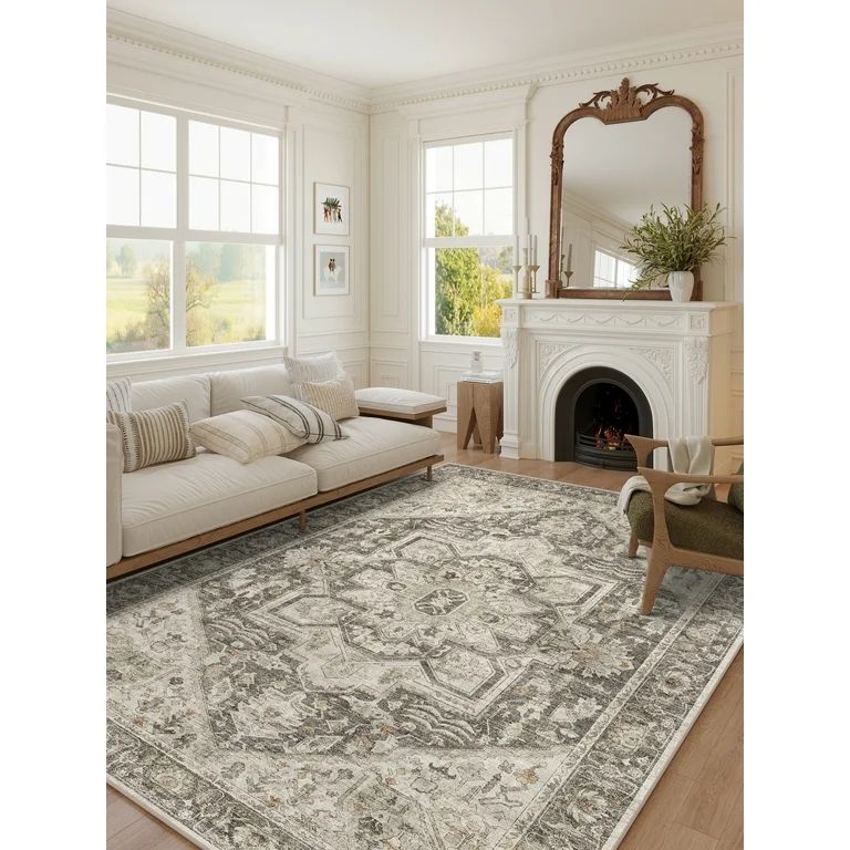 BERTHMEER 8'x10' Area Rugs Gray Rugs for Living Room Bedroom Dining Room Office Farmhouse Retro T... | Walmart (US)