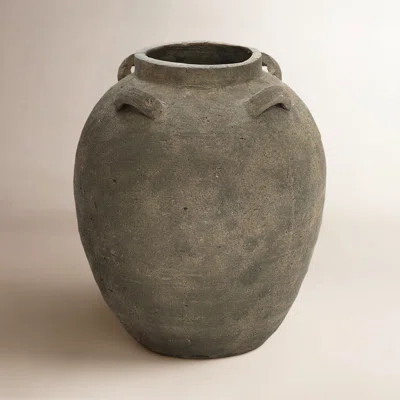 Handcrafted Distressed Terracotta 15.4" H Round Vase | Wayfair North America