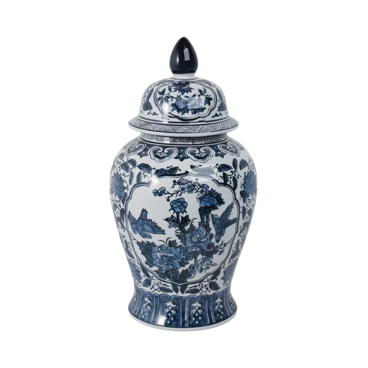 Chinoiserie Ceramic Decorative Ginger Jar with Lid - Ceramic Vase for Home Decor, Office Decor - ... | Target