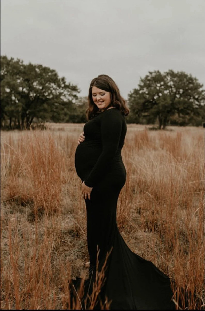 Elegant Maternity Dress High Neck Maternity Gown - Etsy | Etsy (US)