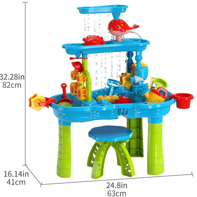 Dinosaur Planet Kids Sand Water Table for Toddlers, 3-Tier Sand and Water Play Table Toys for Tod... | Walmart (US)
