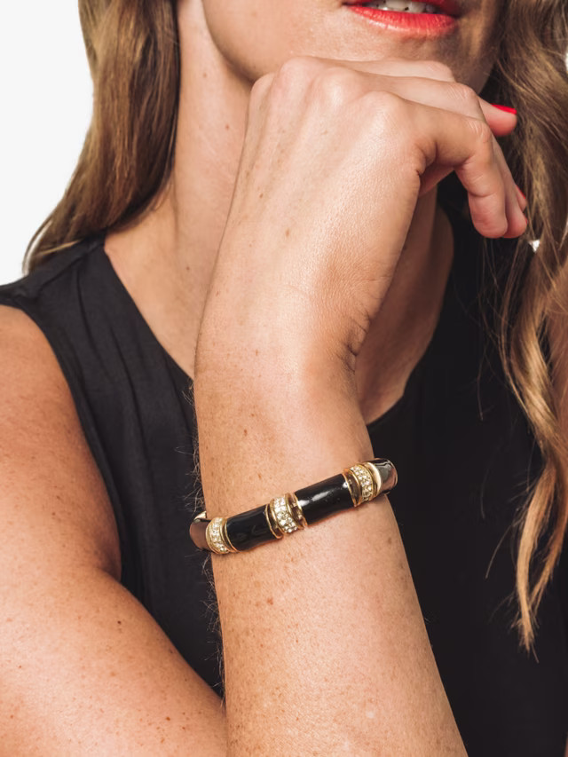 Eclectica Pre-Loved Cabouchon Enamel and Swarovski Crystal Bracelet, Dated Circa 1980s | John Lewis (UK)