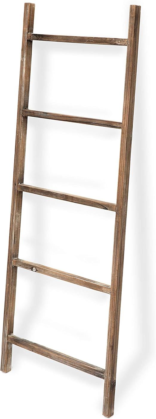 FUIN 4 Ft Wood Decorative Wall Leaning Blanket Ladders Bathroom Storage Quilt Towel Display Rack ... | Amazon (US)