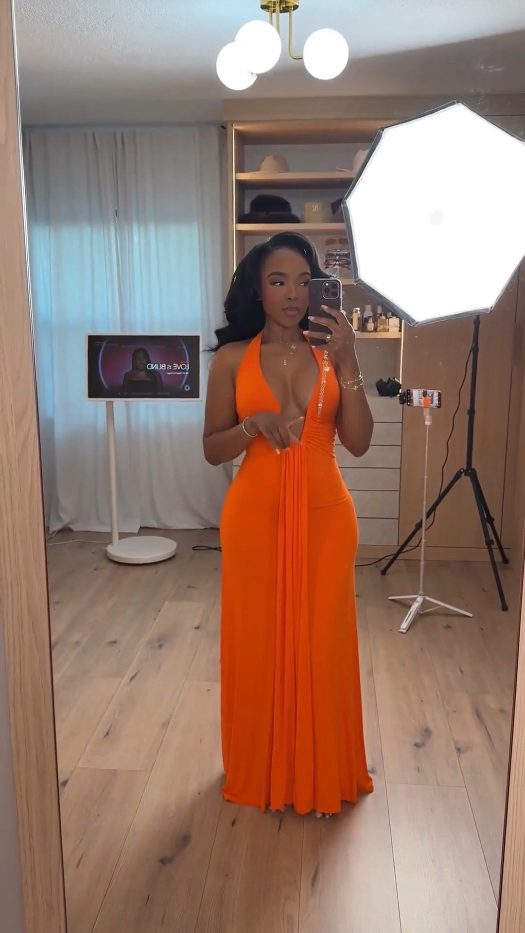 Scroll to shop!! This bold orange halter maxi dress with a plunging neckline and flowing silhouette, instantly creates an effortlessly glamorous look!!

Perfect for vacation dinners, summer weddings, tropical getaways, sunset cocktails, and special events.

#LTKWedding #LTKgrwm #LTKPetite

#LTKdayinmylife #LTKootd #LTKgrwm