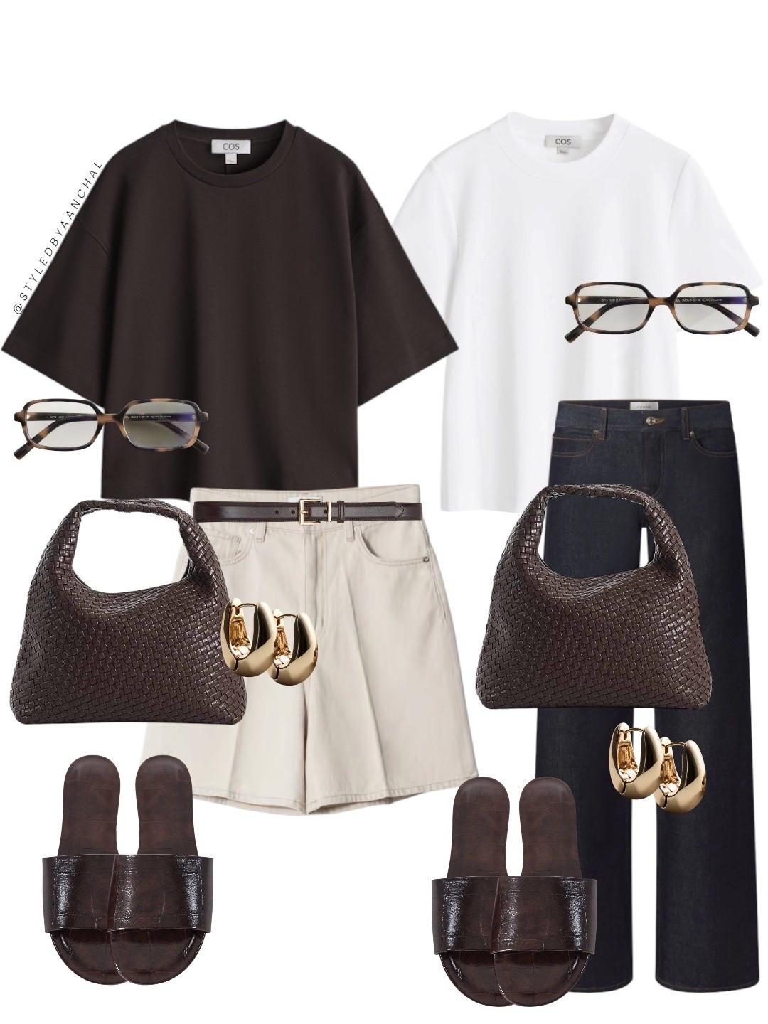 Same accessories, two outfits 🤎🤍

Outfit 1: Chocolate tee + cream shorts = effortless summer
Outfit 2: White tee + dark denim = classic forever 

Which one do you prefer?

#LTKsummer #LTKstyletip #LTKjeans