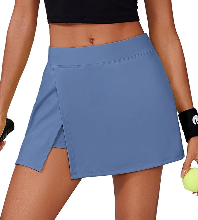 PINSPARK Womens Tennis Skirt High Waisted Mini Skirts with 2 Pockets Side Slit Athletic Golf Skor... | Amazon (US)