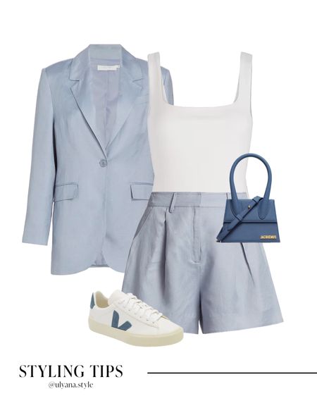 A blazer and shorts matching set paired with a bodysuit, sneakers, and crossbody bag makes a cute spring outfit idea. 
.
.
.
.
.

#LTKGiftGuide #LTKFestival 

Spring outfits | Blazer outfit | blazer set | blazer short set | blue blazer | casual blazer outfit | casual outfits | linen blazer | spring blazer outfit | matching short set | shorts outfits | shorts suit | linen shorts | tailored shorts | high waisted shorts | sneakers women | Veja sneakers | white sneakers | spring shoes | spring work outfits | designer bags | spring bags | bodysuit outfit | white bodysuit | outfit inspo 

#LTKSeasonal #LTKFind #LTKU #LTKcurves #LTKitbag #LTKsalealert #LTKshoecrush #LTKstyletip #LTKtravel #LTKunder50 #LTKunder100 #LTKworkwear