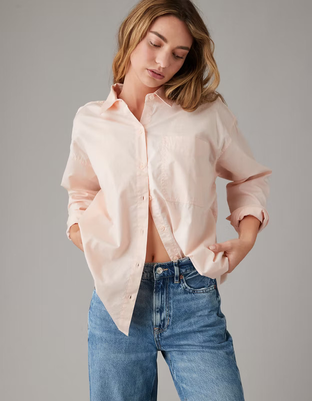 AE Perfect Button-Up Shirt | American Eagle Outfitters (US & CA)