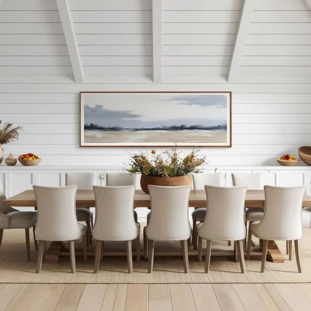 Neutral Abstract Landscape Print Modern Farmhouse Wall Art Oversized Minimalist Painting Beige Gr... | Etsy (US)