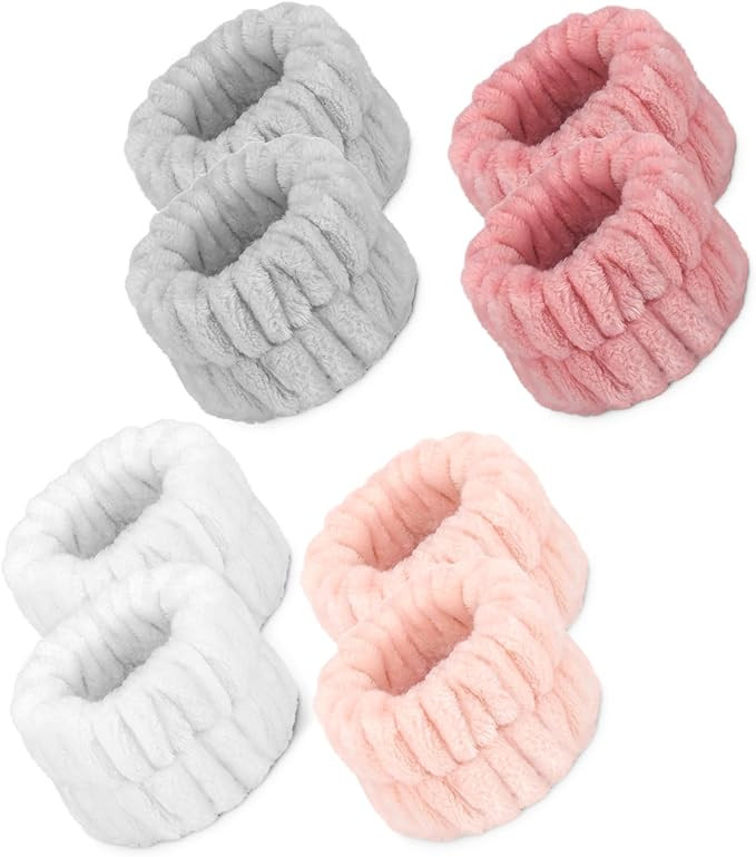 Crosize 8 Pcs Microfiber Wrist Bands for Washing Face, Women's Absorbent Face Washing Wristbands,... | Amazon (US)