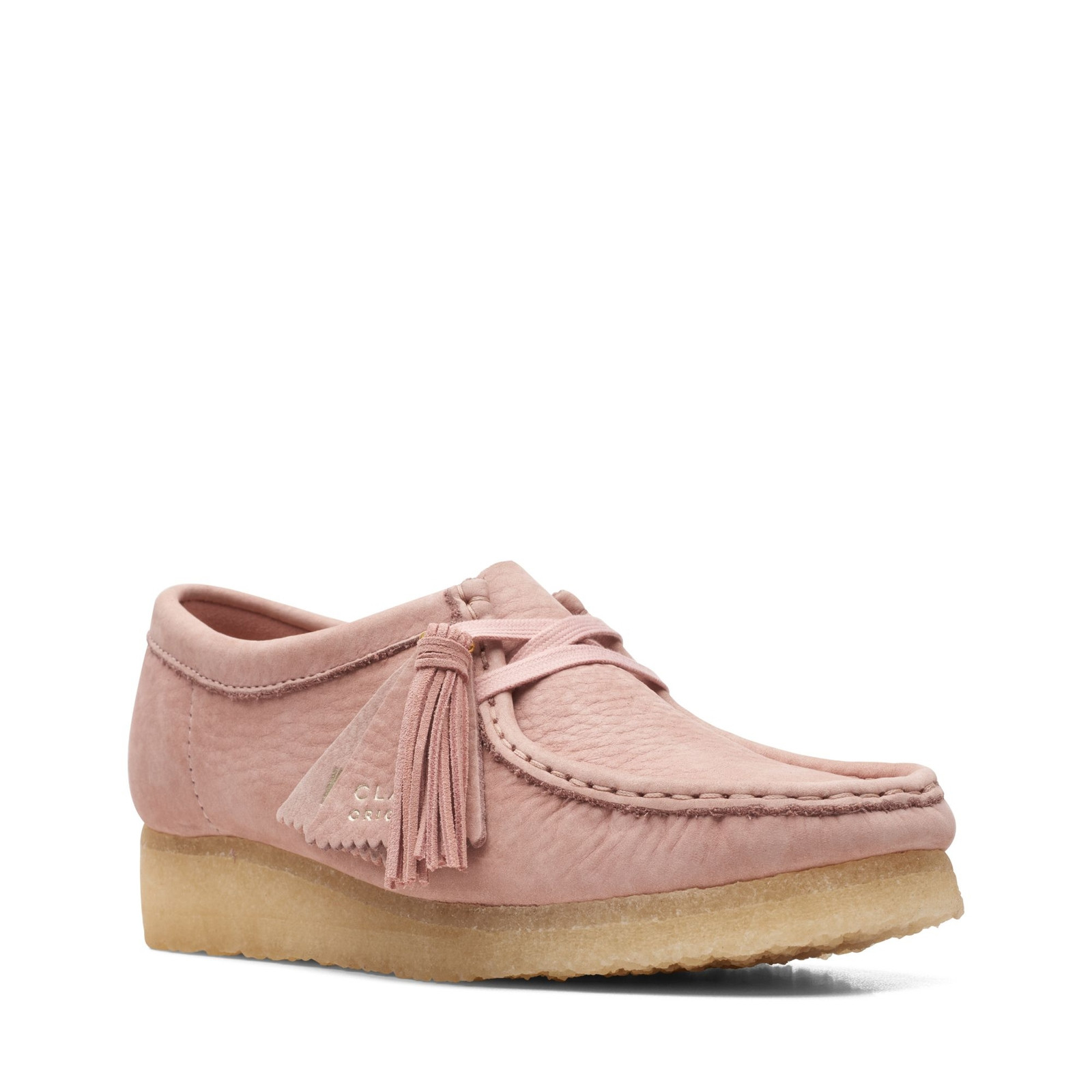 Clarks Originals Womens Wallabee Moccasin Pink Leather  Shoes | eBay US