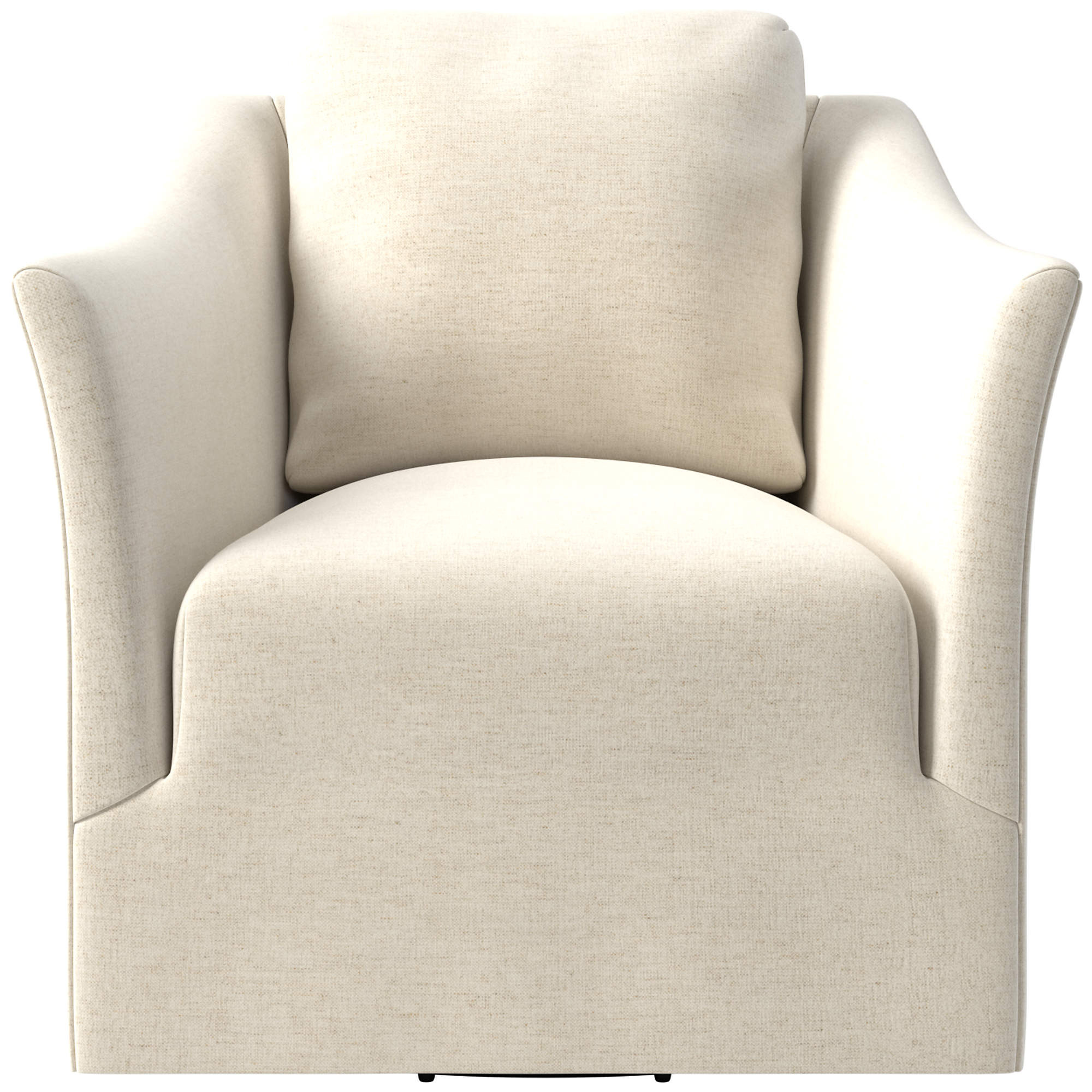 Bristol Cognac Slipcovered Performance Linen Swivel Chair | CB2 | CB2