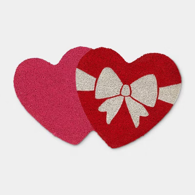 Valentine's Day Heart Shaped Box of Chocolate Coir Doormat Pink/Red - Room Essentials™ | Target