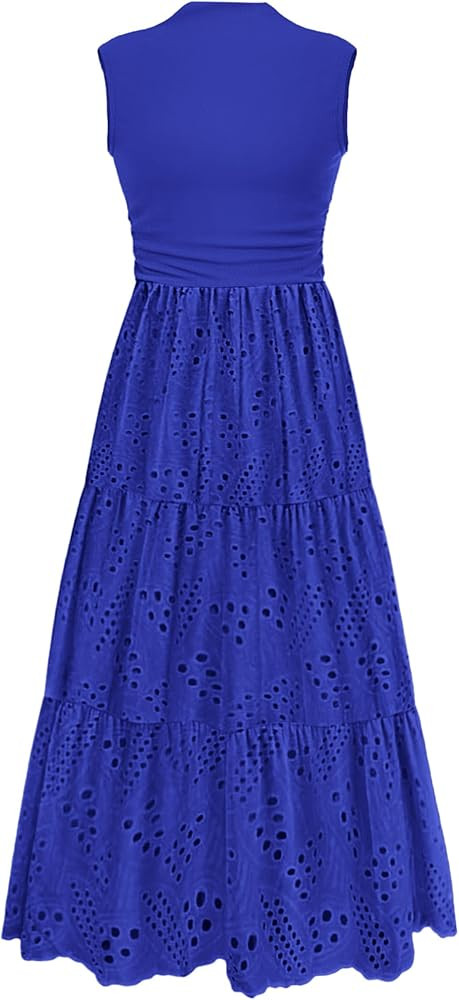 PRETTYGARDEN Summer Dresses for Women 2025 Casual Eyelet Tank Top Sundress Sleeveless Wedding Gue... | Amazon (US)