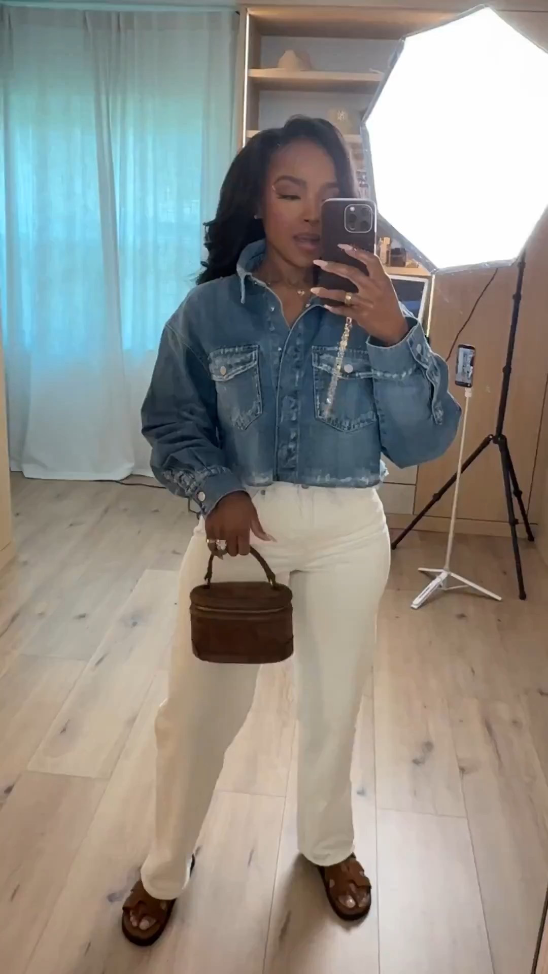 Scroll to shop!! Denim button-down paired with cream straight-leg jeans is the perfect elevated everyday look.

#LTKgrwm #LTKootd #LTKPetite