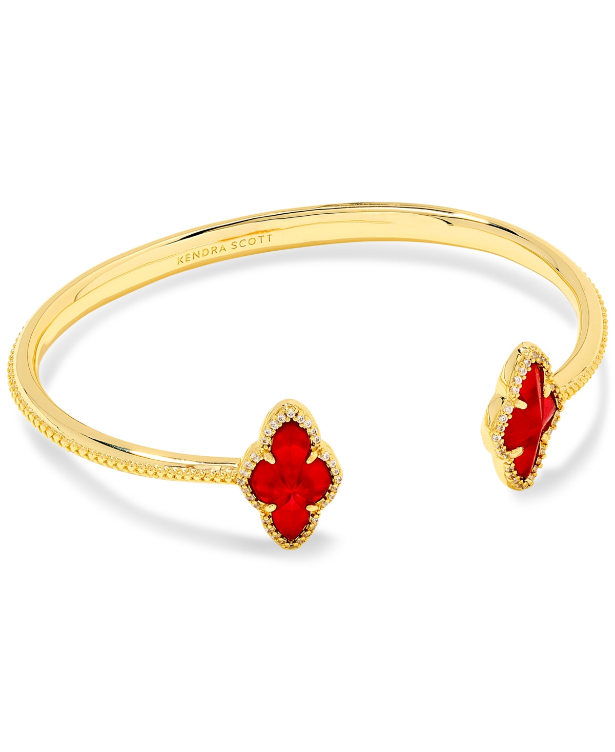 Kendra Scott 14k Gold-Plated Pave-Framed Stone Cuff Bracelet - Gold Cranb | Macy's
