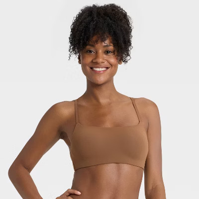 Women's Luxury Collection Luxe Stretch Lightly Lined Scoop Bralette - Auden™ Brown XL | Target