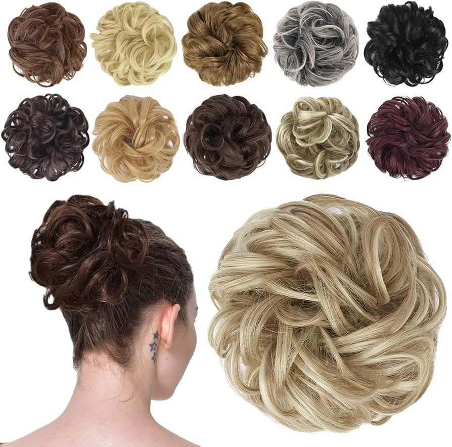 FESHFEN Hair Buns Hair Piece Hair Scrunchies for Women Thick Hair Extension Bun Messy Wavy Ponyta... | Amazon (US)
