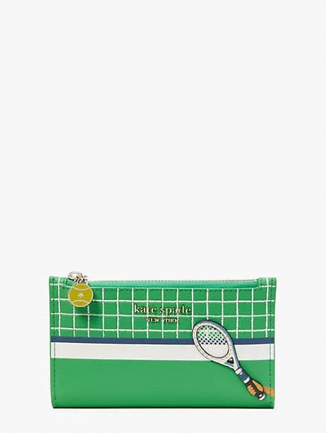 courtside small slim tennis bifold wallet | Kate Spade (US)