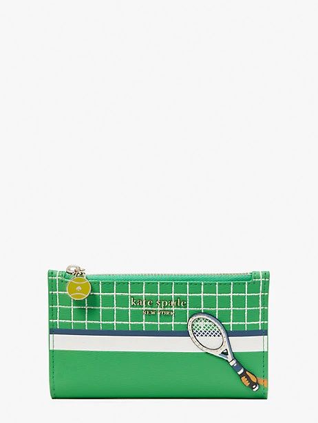 courtside small slim tennis bifold wallet | Kate Spade (US)