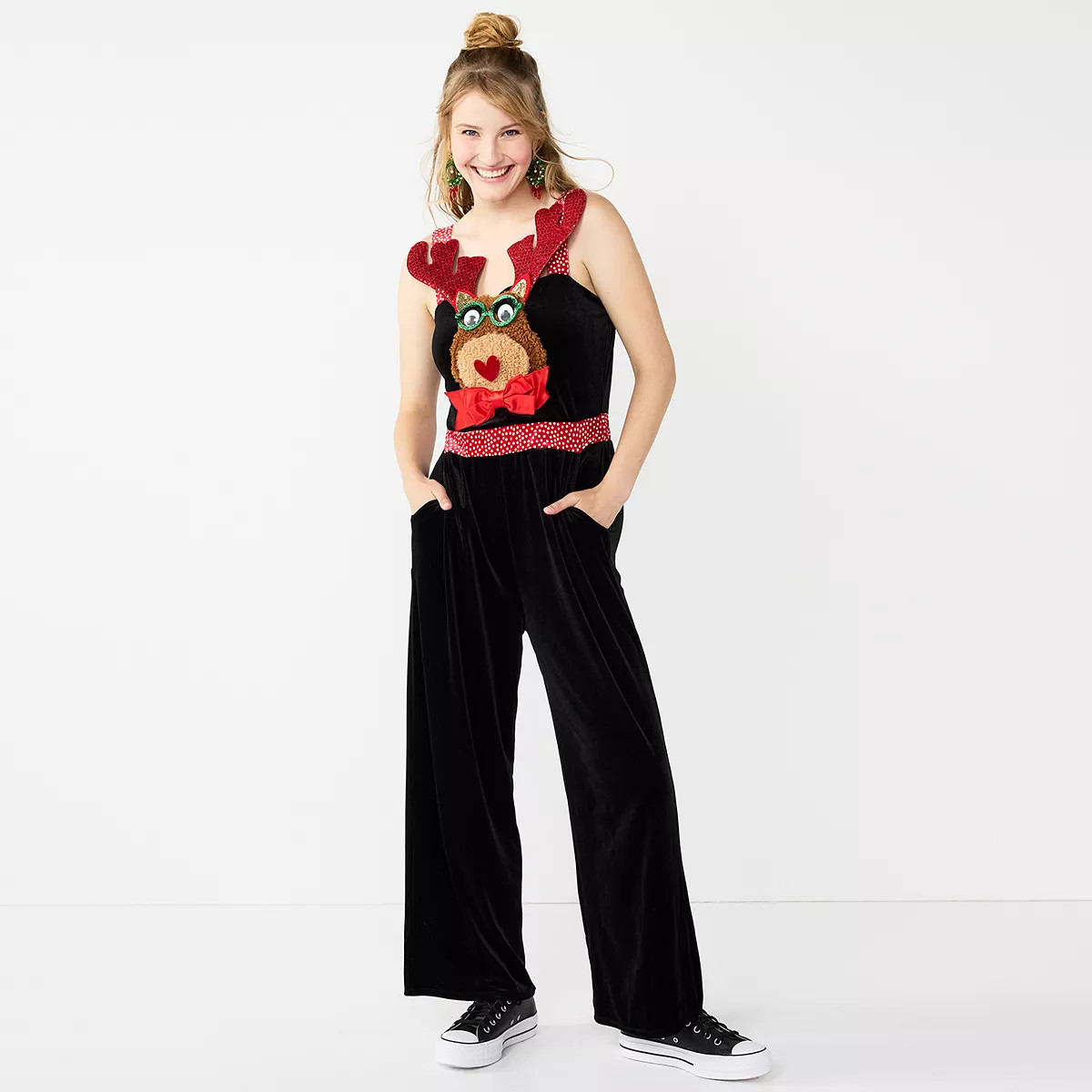 Juniors' Born Famous Reindeer Jumpsuit | Kohl's
