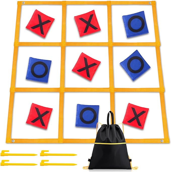 Tic Tac Toe Game - 4ft x 4ft Outdoor Yard Giant Tic Tac Toe for Backyard, Camping, Lawn, Portable... | Amazon (US)