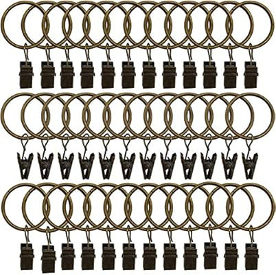 36 Pack Rings Curtain Clips Strong Metal Decorative Drapery Window Curtain Ring with Clip Rustpro... | Amazon (US)