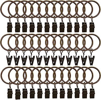 36 Pack Rings Curtain Clips Strong Metal Decorative Drapery Window Curtain Ring with Clip Rustpro... | Amazon (US)