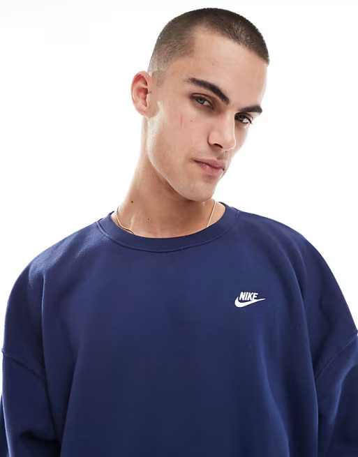 Nike Club crew sweatshirt in navy | ASOS (Global)