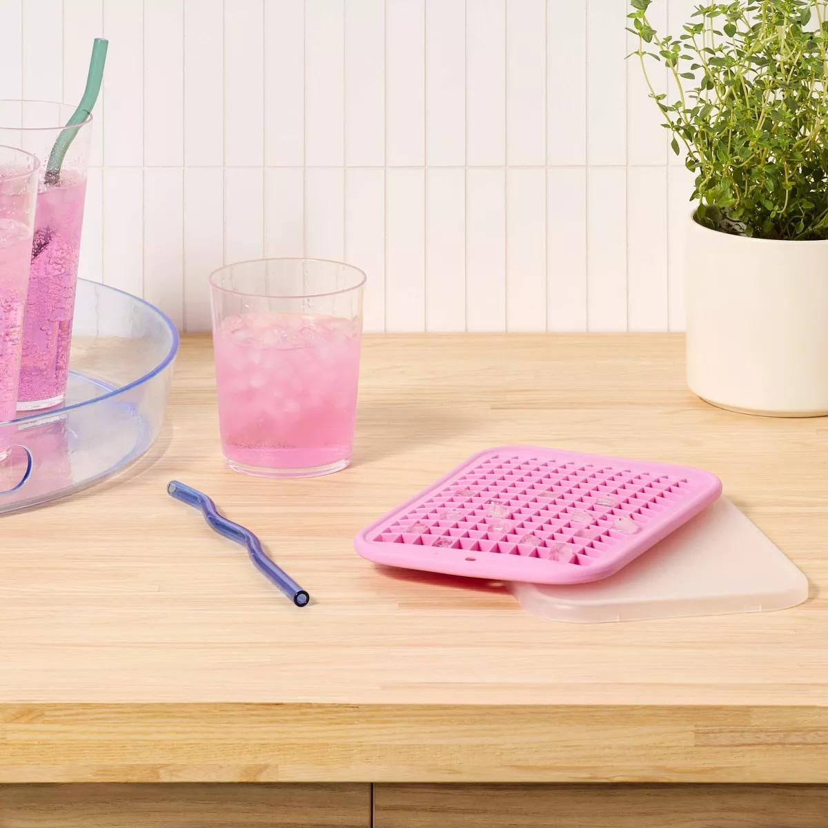 Silicone Crushed Ice Tray with Lid Pink - Room Essentials™ | Target