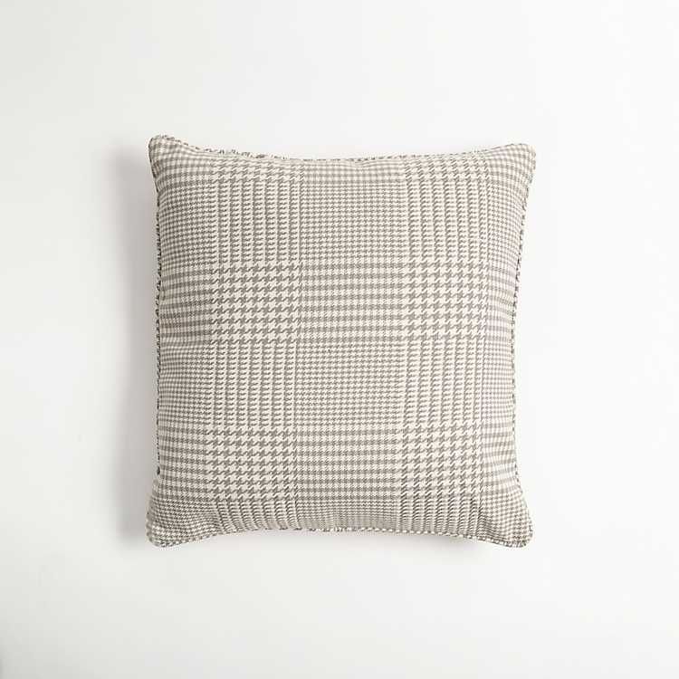 Gray Houndstooth Feather Throw Pillow | Kirkland's Home