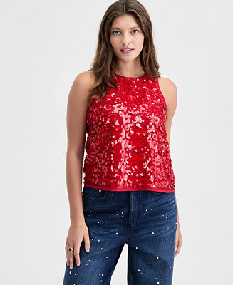 Women's Sequin Sleeveless Top, Macy's Exclusive | Macy's