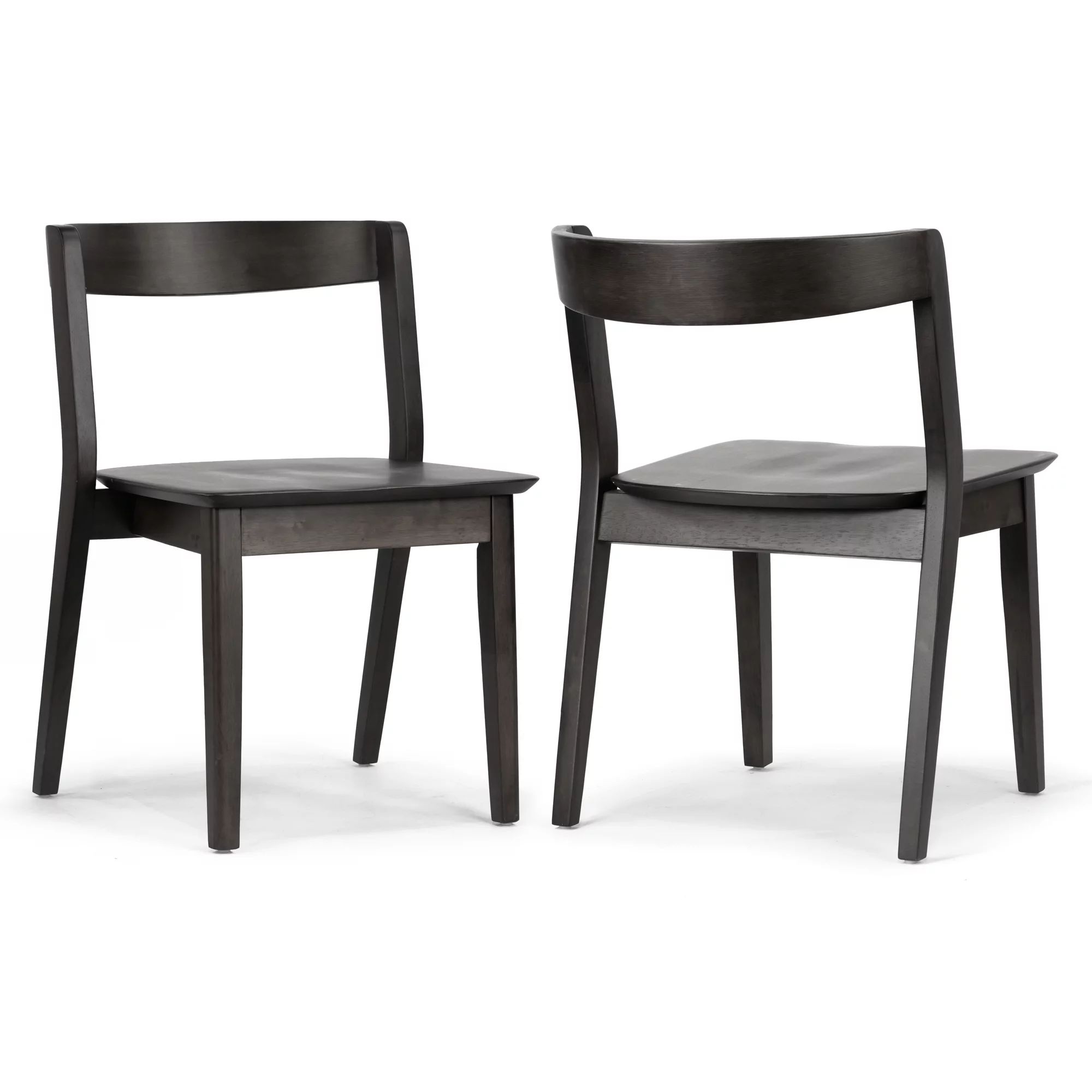 Glamour Home Astor 17.52" Wood Chairs with Curved Back in Black (Set of 2) | Walmart (US)